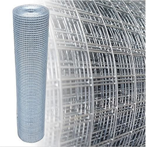 Volierendraht Verzinkt Maschenweite 12x12mm 4-Eck verzinkter Stahl Drahtgitter (10m, 0,70mm)