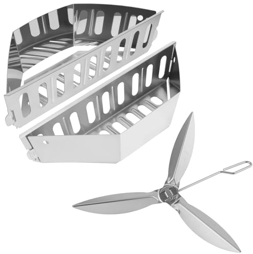 7403 62423 Charcoal Basket Replacement Parts & 7444 One-Touch Cleaning System Kit for Weber 22-1/2-Inch Charcoal Kettle Grill, Charcoal Tray for Weber 22 Inch One-Touch, Performer Deluxe (Export), Summit Charcoal, Charcoal Kettle Accessories