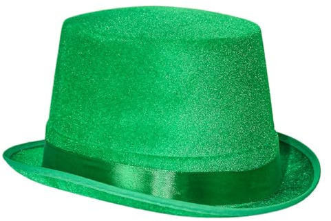 Carnavalife, Sombrero Chistera, Sombrero de Copa, de Fieltro Satén, Sombrero Mago con Cinta de Raso para Carnaval, Halloween, Fiestas (Verde, Adulto)