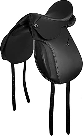 A&M Reitsport Baumloser VSD Sattel Boston aus Büffelleder Schwarz, Größe:18 Zoll
