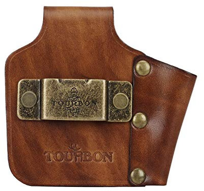 Tourbn Tape Measure Holder Belt Genuine Leather Tape Measure and Screwdriver Holder Pouch for Workers and DIY Lover