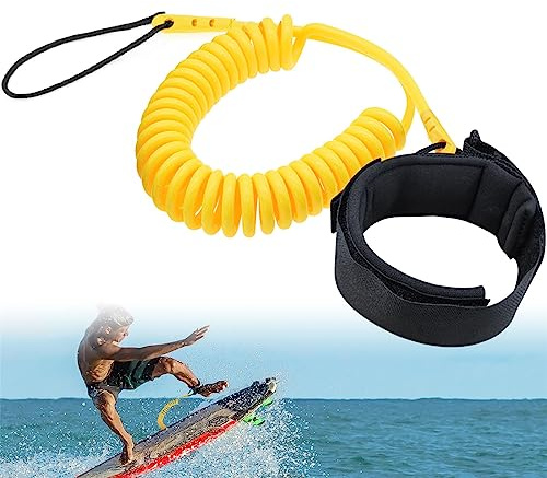 JEEZAO Leash de Tabla de Surf de 10 pies Correa de Surf TPU,Cuerda para Pierna para Kayak,Tabla de Paddle de pie,Correa Espiral Seguridad de Tobillo