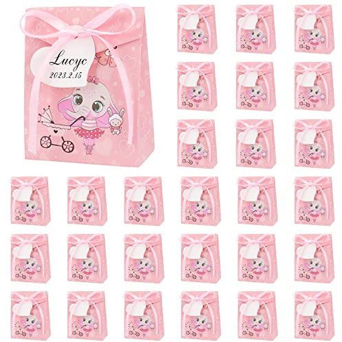 Süßigkeit Kästen,50Pcs Gastgeschenk Box für Neugeborene,8 * 10cm Gastgeschenk Süßigkeiten Schachtel mit Sternförmigem Geschenkanhänger für BabyTaufe Babyparty,Kinder Geburtstag