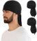 MELASA Kühlende Durag Bandana Cap Mütze, Absorbiert Schweiß Kopftuch Unterhelm, Atmungsaktive Fahrrad Kopfbedeckung Laufmütze, Kopftuch Herren Radfahren Motorradfahren(Schwarz&Schwarz)
