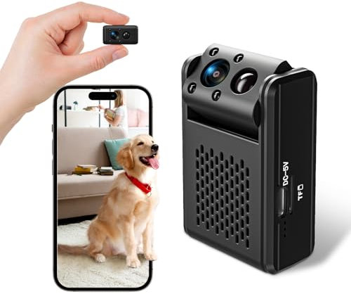 Mini Kamera Überwachungskamera innen | mini überwachungskamera mit PIR Bewegungserkennung - WiFi/Kein WiFi | 90° Rotierbar, 4K HD, Tag & Nacht Aufnahme, Magnetische Montage, Cloud & SD Speicher