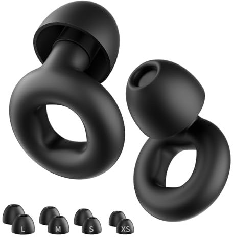 NEUTYPECHIC Ohrstöpsel zum Schlafen Silikon, Wiederverwendbare Gehörschutz, Ear Plugs for Sleep für Reisen, Arbeit, Schlafen und Konzert, mit 8-Ohrspitzen in XS/S/M/L, SNR 30dB Geräuschreduzierung