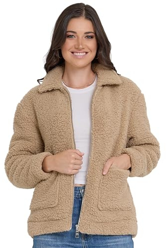 Steve Madden Sherpa Jacket Women - Oversized Faux Fur Winter Coats for Women, Shearling Fleece Plus Size Winter Jacket XS-3X