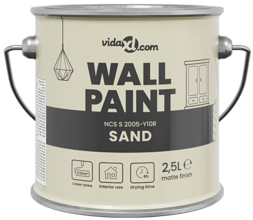 vidaXL Peinture murale Marron 16,5 x 16,5 x 16 cm Impression murale, Peinture murale de qualité, durable pour cuisine, salle de bain, salon, écologique, lavable, séchage rapide