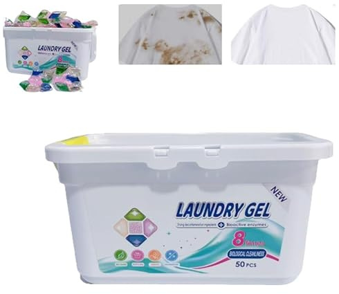5-in-1 Laundry Pods, 50 Count Laundry Gel,Scent Laundry Detergent Pods, Long Lasting Fragrances Concentrate, Heavy Duty Liquid Detergent Pacs, High Efficiency Washing with Scent for Home & Travel