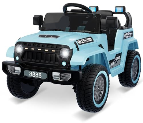 Voiture Électrique Tout-Terrain pour Enfants, 12 V 4.5 Ah, Double Moteur 25 W x 2, 4 Roues, pour 3 À 6 Ans, Charge Max 66 LB, PP, Chargeur Européen 12V500MA