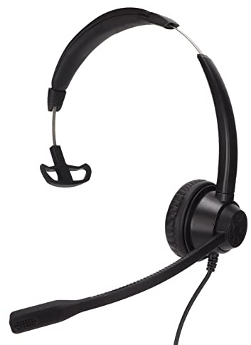 RJ9 Headset med Brusreducerande Mikrofon, Lätt Trådbundet Ensidigt Hörlur för Callcenter och Kontor, Plug and Play, Flexibel Mic, Bekväm Passform för Företagsanvändning och Kundtjänst