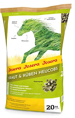 JOSERA Kraut & Rüben Heucobs (1 x 20 kg) | Premium Pferdefutter aus 100 % Gräsern und Kräutern| rohfaserreich und mit geringem Fruktangehalt | staub- und melassefrei | 1er Pack