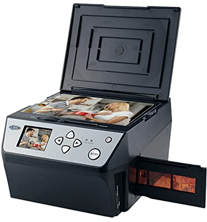 Escáner digital de película y fotos multifunción con HD de 22 MP, convierte 135 películas/diapositiva de 35 mm/110 películas/foto/documento/tarjeta de visita a archivos JPG digitales, LCD de 2.4