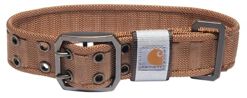 Carhartt Pet Fully Adjustable Wide Webbing Collar for Dogs, Heavy Duty Nylon for Walking & Training, Carhartt Brown, Medium