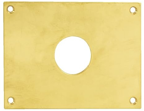 Plaque de propreté trou rond 26 laiton poli 120x80mm - HERACLES - 251852-TR26