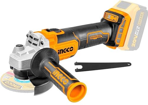 Ingco Cagli201158 Smerigliatrice Angolare A Batteria 20 V Motore Senza Spazzole Brushess Due Velocità Regolabili Disco 115 Mm Professionale Solo Corpo