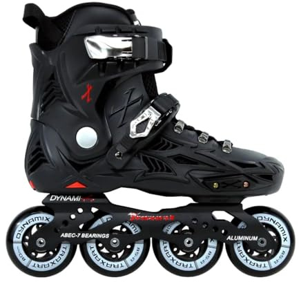 TRAXART Urban Freestyle Inline Skates Black Dynamix Hardboot, Aluminum Frame, 80mm Wheels, ABEC-7 Bearings for Men US 10 & Women US11