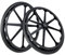 Räder Für Rollstuhl - 2 Stück, Schwarz Vollgummi Rutschfest Räder - 20 Zoll 22Zoll 24 Zoll, Ersatzrollen für Rollstühle Bollerwagen, Gehhilfen, Ersatzräder Zubehör Mit Achse (Color : Noir, Size : 24