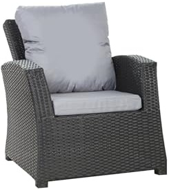 Setgarden Cuscini per Poltrone da Giardino – Morbidi e Confortevoli, Ideali per Mobili in Rattan, Sedie Relax e Divani da Esterno – Set di - Seduta + Schienale (Grigio)