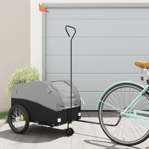 ShGaxin Cykel Trailer Järn Svart och Grå 45 kg, Hund Cykeltrailer, Lastcykel Trailer - 94147