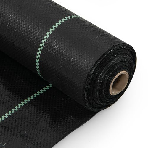 GOPLUS Fieltro para malas hierbas permeable al agua, 50 ㎡, fieltro de jardín resistente a la rotura y resistente a los rayos UV, tejido para el subsuelo de polipropileno, tejido antimalezas, lámina de