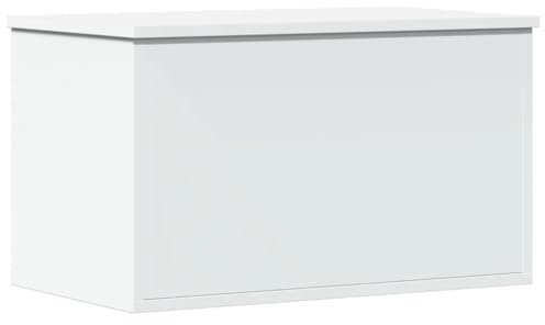 vidaXL Truhe, SpielzeugSpielzeugbox mit Stauraum, Aufbewahrungsbox für Wohnzimmer, Auflagenbox Kissenbox Spielzeugbox, Weiß Holzwerkstoff