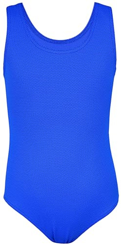 Aquarti Mädchen Badeanzug mit Ringerrücken – Sport Badeanzug Mädchen, Chlorresistent, Farbe: Jacquard Punkte Kornblumenblau, Größe: 164