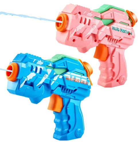 Water Gun for Kids, 2 Pack Squirt Guns Cool Small Manual Water Soaker, Water Pistol for Summer Outdoor Swimming Pool Beach Yard, for Boys Girls Children 3 4 5 6 7