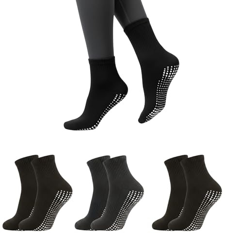 MAGIC SELECT 3 Pares Calcetines de Yoga Antideslizantes. Calcetin Deportivo para Pilates, Danza, Fitness, con Suela de Silicona. Evita lesiones y Ampollas. Talla 40-46