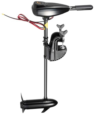 Elmotor utombordsmotor 626 W 12 V 80 LBS, elmotor borstlös båtmotor, 1,2 hk med 5 framåt och 3 backväxlar, långaxlar utombordsmotor 1 850 kg dragkraft, justerbar höjd och batteridisplay