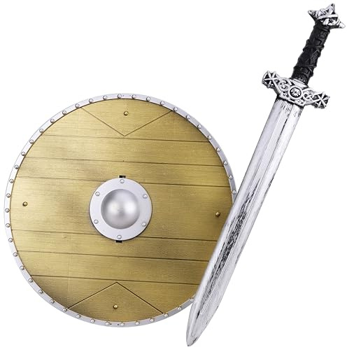Toyland® 60cm (24”) 2 Piece Plastic Sword & Shield Set - Pretend Play - Viking Fancy Dress Accessories