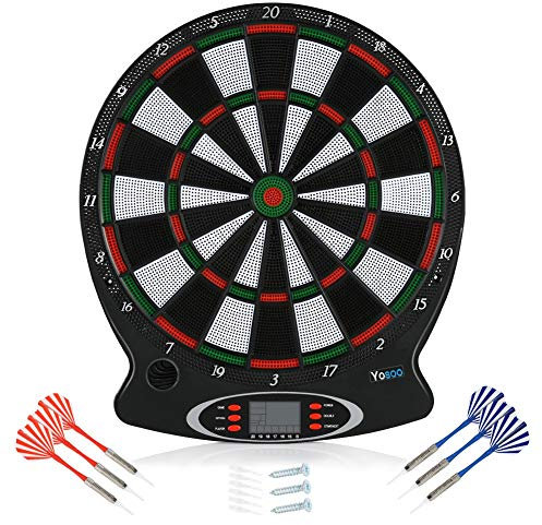 Elektronische Dartscheibe, MAGT 1pc Professionelle elektronische hängende Dartscheibe LCD Scoring Indicator Dart Spiel mit 6pcs Darts