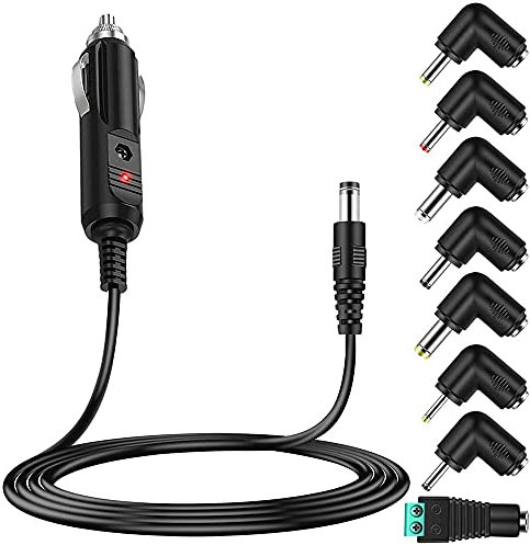 Bouge 12V 4A Universal Auto-Ladegerät Netzteil mit 8 Anschlussspitze (5,5x2,5, 4,8x1,7, 4,0x1,7, 4,0*1,35, 3,5x1,35, 3,0*1,1, 2,5x0,7, LED-Spitze) für DVD-Player, GPS, Bluetooth-Lautsprecher Ladekabel