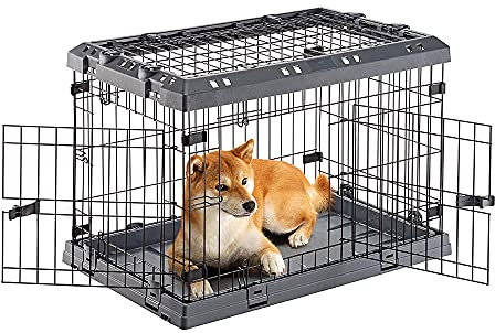 Zusammenklappbarer Käfig für kleine Hunde Superior 75 Metallzaun, mit Separator, Doppelverriegelung