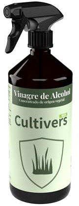 CULTIVERS Vinagre de Alcohol 1 L LISTO USO. Herbicida 100% Natural. Elimina las malas hierbas. Limpiador de Sistemas de Riego. Fungicida y bactericida Natural Regulador de pH.