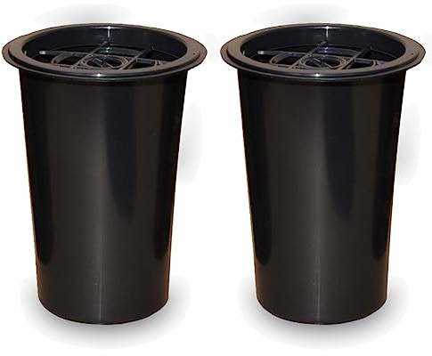 VERSHY Lot de 2 vases funéraires avec distributeur de fleurs en plastique - Diamètre : 9,5 cm - Hauteur : 15 cm