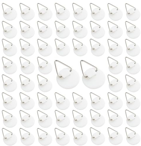 Keboyoe 60 Pcs Invisibles Adhésifs Supports de Plaque Muraux Supports Verticaux Adhésifs pour Plaques Murales Crochets Adhésifs Invisibles Attache Cadre Adhésif pour Assiettes, Art Décoratif 2.2 cm