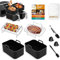 Dual Air Fryer Accessories Set of 10 for Ninja Dual AF300UK AF400UK Tower T17100 Including Silicone Air Fryer Liners, Cookbook, Racks etc, Compatible with Oven, Microwave, Other 7.6L-9.5L Air Fryer