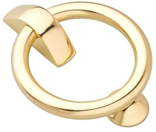 Hardware Solutions - Battente ad anello per porta, in ottone lucido, 110 x 143 mm