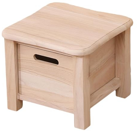 Fenteer Sgabello Contenitore in Legno, Sedia per Cambiare Le Scarpe, Decorazione per Casa, Piccolo Sgabello con Bordi Arrotondati per Soggiorno, 30 Cm X 30 Cm X 25