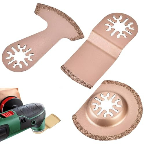 GIONAR 3 pezzi utensili multifunzione pietra accessori oscillanti lame per calcestruzzo, multimaster accessori pietra, strumento universale per piastrelle e malta