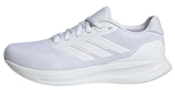 adidas Hombre Runfalcon 5 Wide Running Shoes, FTWR White/FTWR White/Core Black, 46 EU