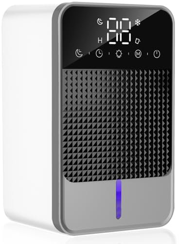 Deumidificatore 1500ML, Deumidificatore Casa Muffa Piccolo,Deumidificatore portatile Risparmio Energetico Silenzioso Efficiente con 7 colori Luce, Spegnimento Automatico