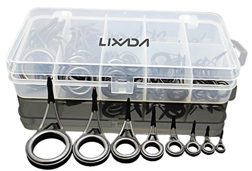 Do-cooler Lot de 75 Anneaux de Canne à pêche en différentes Tailles, pour pêche au Lancer, kit de réparation