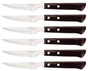 Tramontina - Couteaux à steak spanish. 6pcs inox et bois.