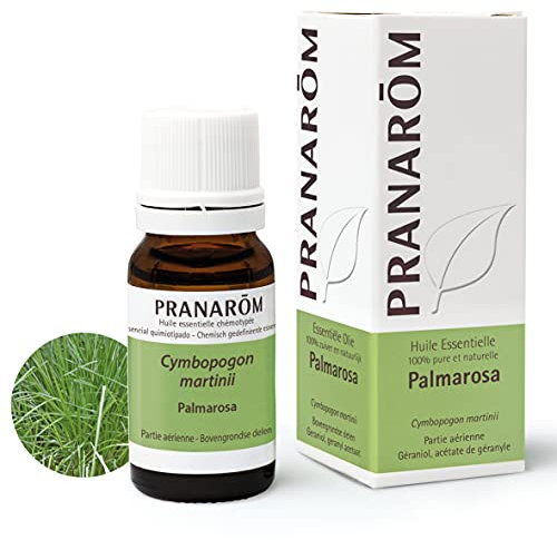 PRANAROM - Palmarosa - Aceite Esencial 100% Quimiotipado - Partes Aéreas - Respiración - Prevención Picaduras - Vías Urinarias - Confort Femenino - Cuidados De La Piel - Equilibrio Emocional - 10ml.