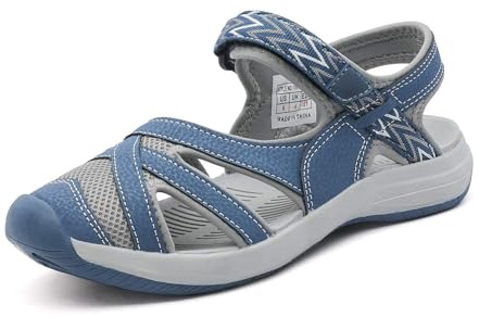 DREAM PAIRS Sandali Bassi Sportivi Donna in Maglia con Suola in Eva Tessuto Leggero Traspirante Asciugatura Rapida per Spiaggia,Size 40,Blu/Scuro,181103