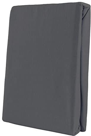 Leonado Vicent - Classic Spannbettlaken Bettlaken 100% Baumwolle Jersey Spannbetttuch in vielen Farben & Größen, Maße Spannbettlaken:120 x 200 cm - 130 x 200 cm, Farbe Spannbettlaken:Anthrazit