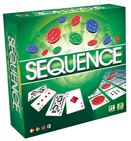 Sequence Brädspel, kortspel, Svenska, Danska, Norska, Finska, Ålder 7+, för 2 till 12 spelare, speltid 30 Minuter