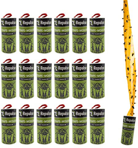 Repulseo® Fliegenfänger ✯Made in EU✯ Fliegenfalle Innenbereich Klebefalle, Fliegen Klebefalle, fliegenabwehr, Insektenfänger,Fliegenfalle umweltfreundlich,giftfrei - 16er Pack